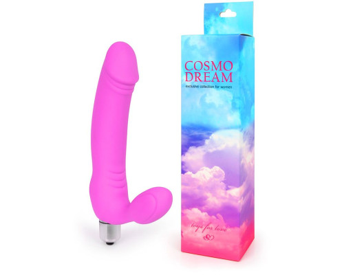 Розовый силиконовый вибромассажер-реалистик - 14,5 см.