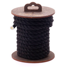 Черная хлопковая веревка для бондажа на катушке - 5 м.