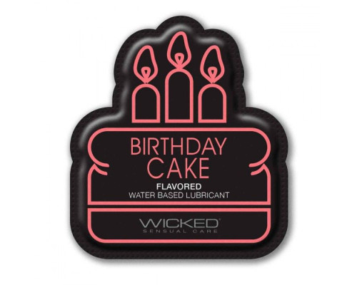 Лубрикант на водной основе со вкусом торта с кремом Wicked Aqua Birthday cake - 3 мл.