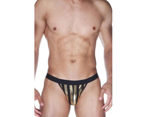 Мужские трусы-тонги в контрастную полоску