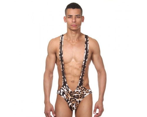 Мужское боди с анималистическим принтом