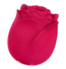 Малиновый вибростимулятор в форме бутона розы