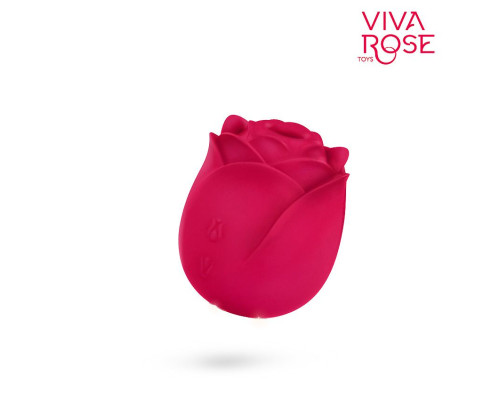 Малиновый вибростимулятор в форме бутона розы