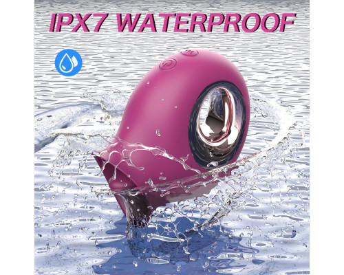 Фиолетовый клиторальный вибромассажёр с подвижным язычком