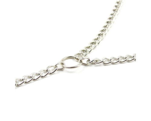 Серебристые зажимы для сосков и половых губ на тонкой цепочке