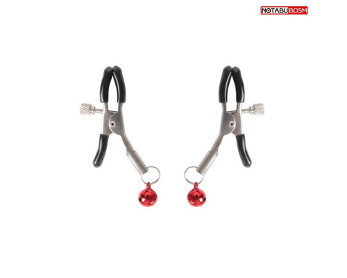 Серебристые зажимы на соски с шариками