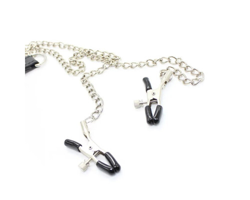 Зажимы для сосков с ремешком и кольцом для пениса