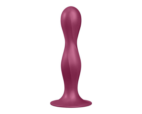 Малиновый фаллоимитатор Double Ball-R - 17,8 см.