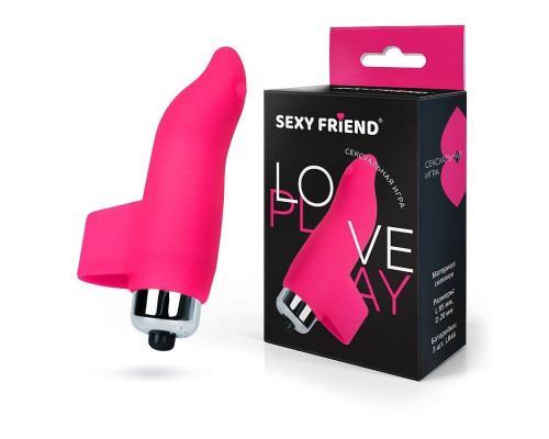 Ярко-розовая вибронасадка на палец