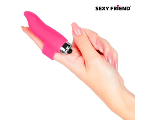 Ярко-розовая вибронасадка на палец