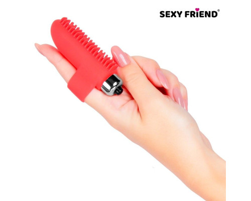 Красная вибронасадка на палец