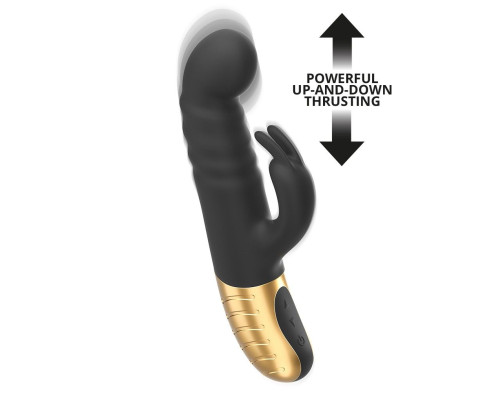 Черный вибратор-кролик G-Stormer с возвратно-поступательными движениями - 23,5 см.