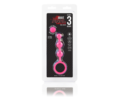 Розовые силиконовые анальные бусы Silicone Anal Beads - 14 см.