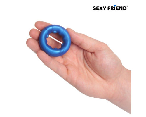 Синее эрекционное кольцо без вибрации
