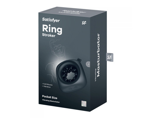 Черный мужской вибромассажер Ring Stroker