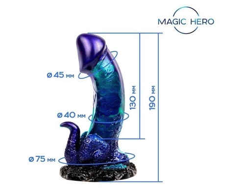 Оригинальный фаллоимитатор с широким фигурным основанием - 19 см.