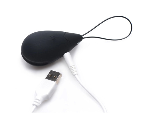 Черное виброяйцо с пультом ДУ 10X Silicone Vibrating Egg