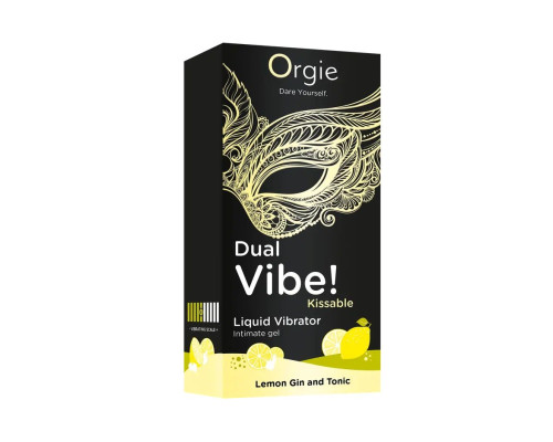 Съедобный жидкий вибратор Dual Vibe! со вкусом лимонного джина с тоником - 15 мл.