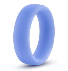 Голубое люминесцентное кольцо Silicone Glo Cock Ring