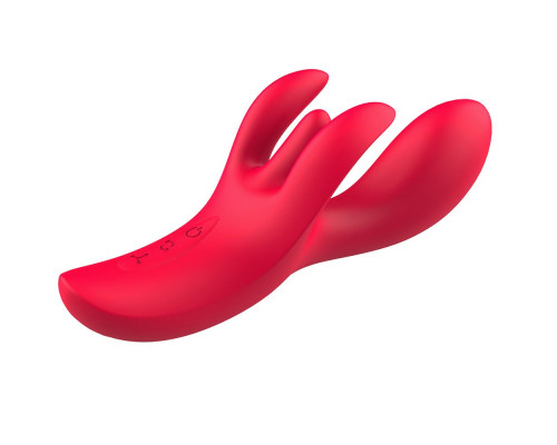 Красный вибратор-кролик с 4 моторами Shakira