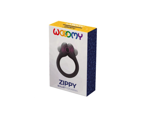 Черное эрекционное кольцо Zippy Vibrating Ring With Bullet
