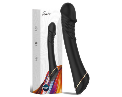 Черный вибратор для G-точки Hancock - 20,4 см