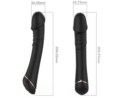 Черный вибратор для G-точки Hancock - 20,4 см