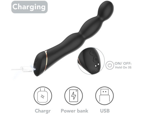 Черный вибратор для G-точки Laband - 21 см.