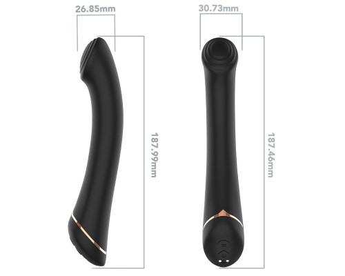 Черны вибратор для G-точки Gwand - 18,7 см.