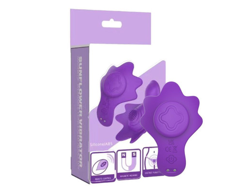 Фиолетовый вибратор в трусики с магнитным держателем