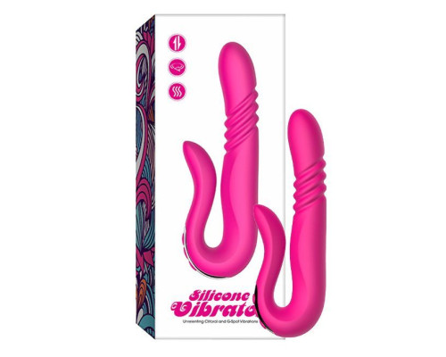 Розовый вибратор с ротацией - 23 см.