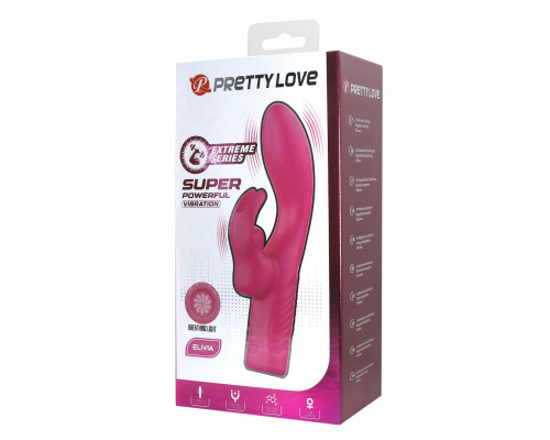 Розовый вибратор-кролик Elivia - 17,2 см.