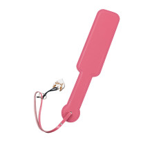 Розовый кожаный пэддл - 37 см.