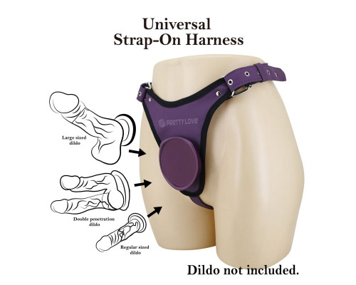 Фиолетовые трусики харнесс с платформой Caludio III