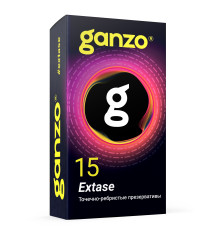 Презервативы анатомической формы с точечной и ребристой структурой Ganzo Extase - 15 шт.