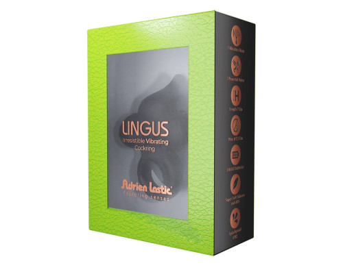 Черное эрекционное кольцо Lingus с вибрацией