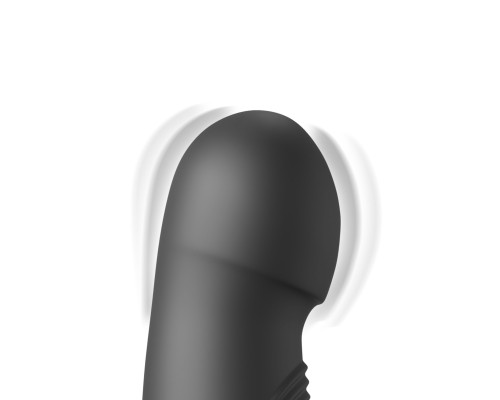 Черный вибратор с функцией фрикций Pogo Thruster - 23,5 см.