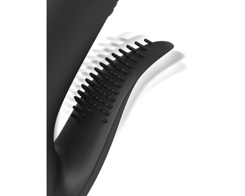 Черный вибратор с функцией фрикций Pogo Thruster - 23,5 см.