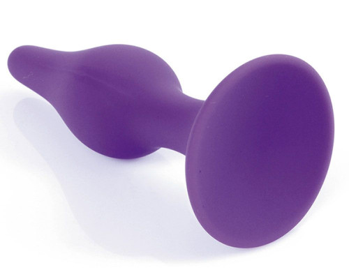 Фиолетовая анальная втулка Silcone Purple Plug Medium - 11 см.