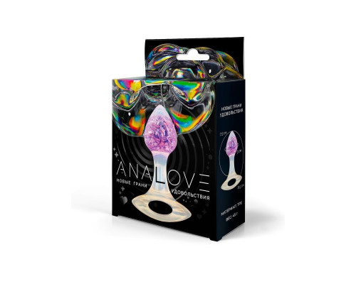 Сиреневатая анальная пробка с ручкой - 8,5 см.