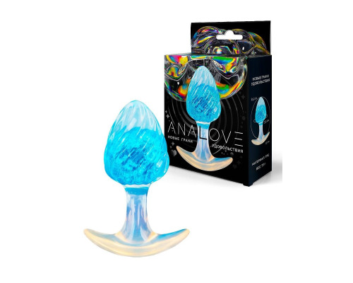 Голубоватая анальная пробка - 9 см.