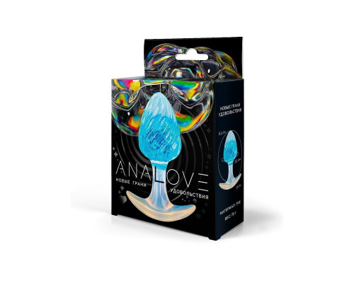 Голубоватая анальная пробка - 9 см.