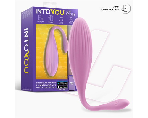 Нежно-розовое интерактивное виброяйцо с функцией вращения Rotating Beads