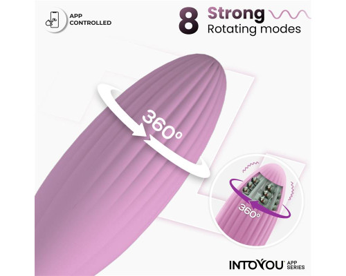 Нежно-розовое интерактивное виброяйцо с функцией вращения Rotating Beads