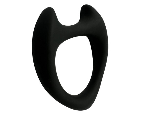 Черное эрекционное кольцо с рожками Wooomy Toro M