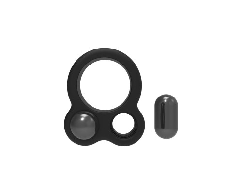 Черное эрекционное кольцо с утяжелителями Cockring Dual Weight