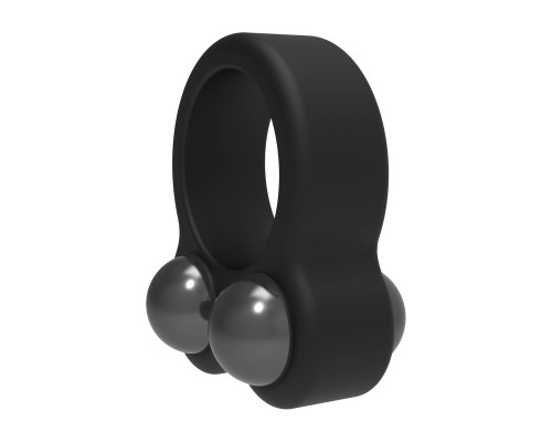 Черное эрекционное кольцо с утяжелителями Cockring Dual Weight