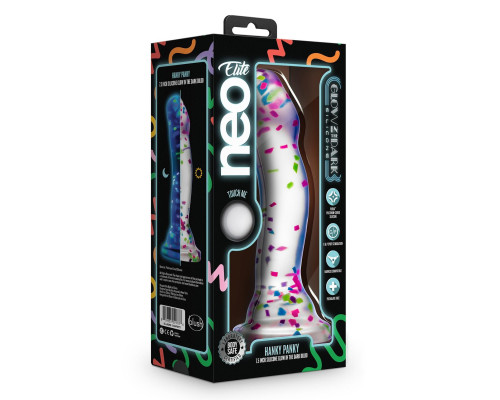 Прозрачный люминесцентный фаллоимитатор Hanky-Panky - 19 см.