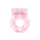 Розовое эрекционное виброкольцо с бабочкой