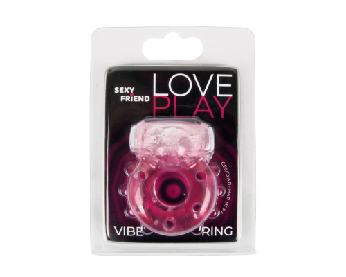 Розовое эрекционное виброкольцо с бабочкой